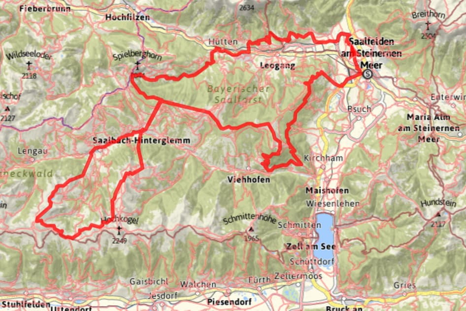 Vandra på egen hand till Saalbach Hinterglemm med Austria Travel - Karta