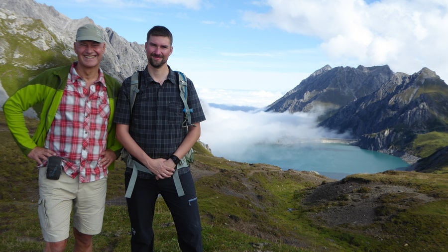 Manfred och Christian på vandring i Rätikon